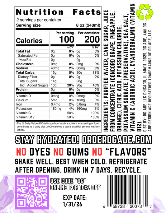 OG ADE™ Purple Thunder - 12 Pack