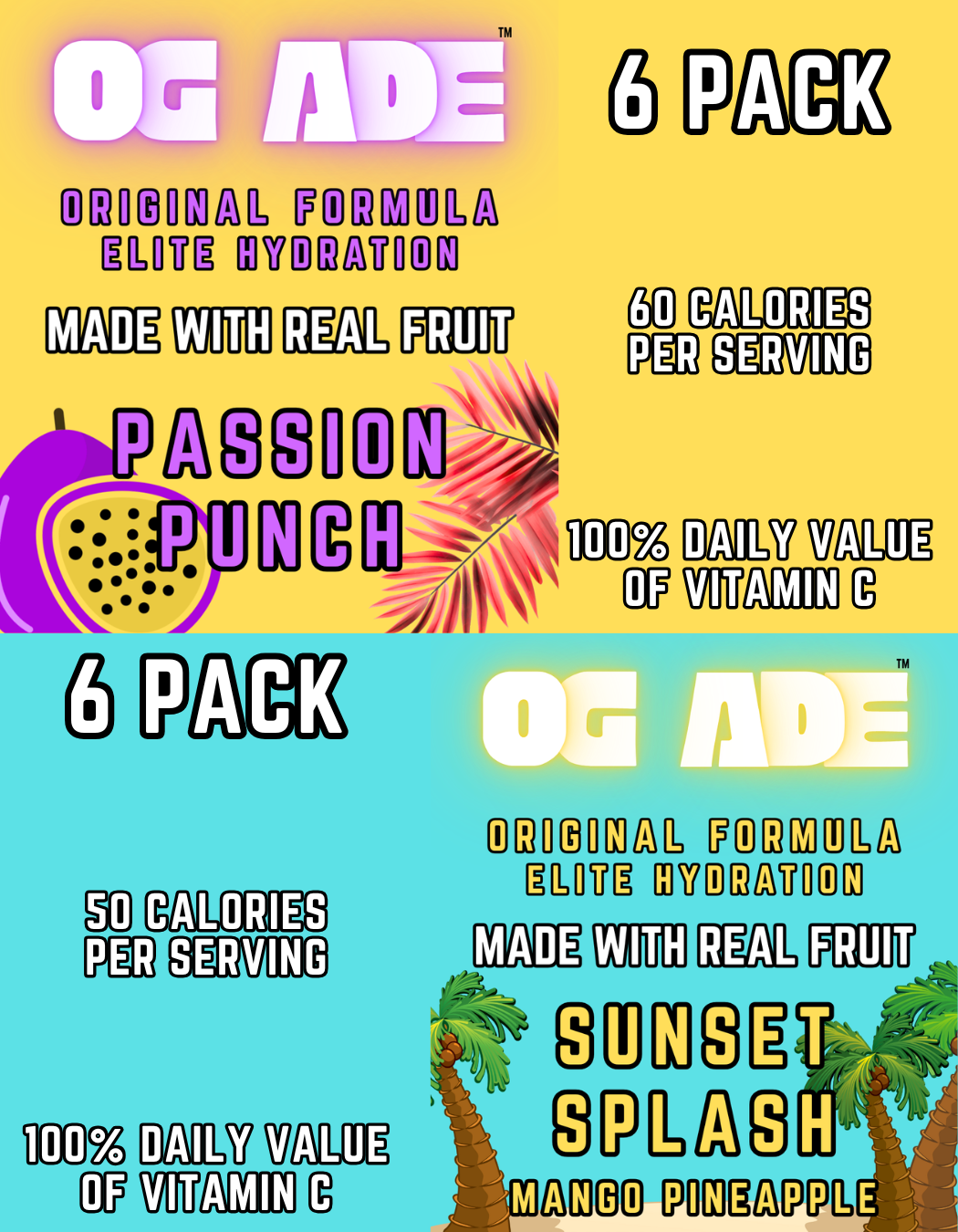 OG ADE™ Tropical Bundle 4x12 Packs (3 Tropical Variety, 1 Melon Bomb)